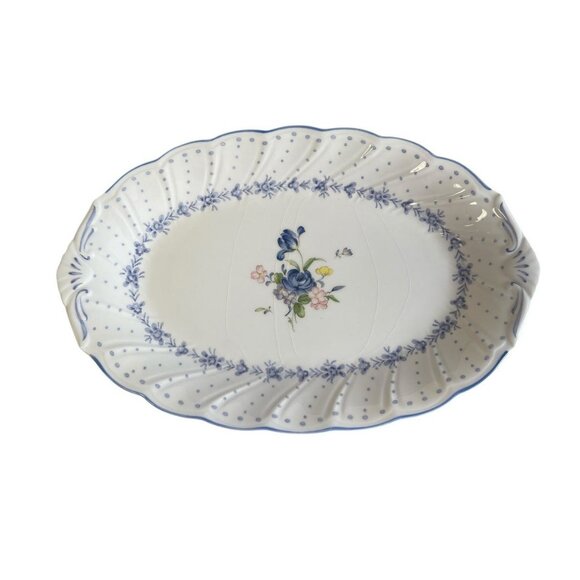 Nikko Blue Peony Butter Tray - Fine China Japan - Picture 1 of 2